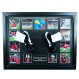 Manchester United F.C. Sheringham & Solskjaer Signed Boots (Dual Framed)
