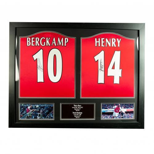 Arsenal F.C. Bergkamp & Henry Signed Shirts (Dual Framed)