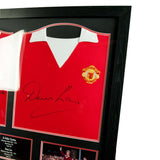 Manchester United F.C. Charlton & Law Signed Shirts (Dual Framed)