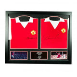 Manchester United F.C. Charlton & Law Signed Shirts (Dual Framed)