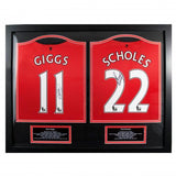 Manchester United F.C. Giggs & Scholes Signed Shirts (Dual Framed)