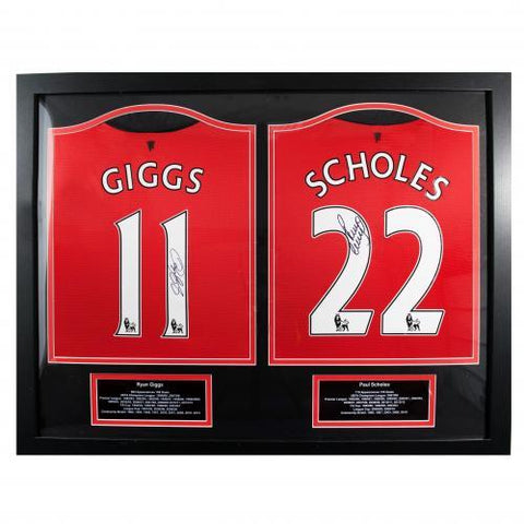 Manchester United F.C. Giggs & Scholes Signed Shirts (Dual Framed)