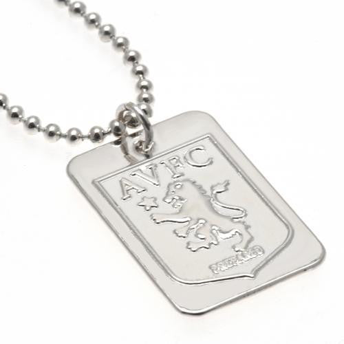 Aston Villa F.C. Silver Plated Dog Tag & Chain