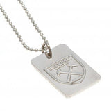 West Ham United F.C. Silver Plated Dog Tag & Chain