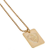 Leeds United F.C. Gold Plated Dog Tag & Chain