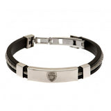 Arsenal F.C. Silver Inlay Silicone Bracelet