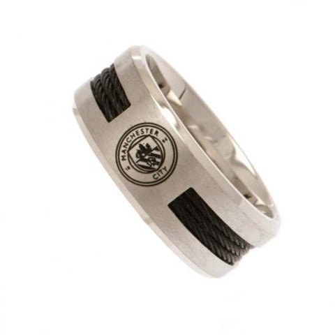 Manchester City F.C. Black Inlay Ring Medium