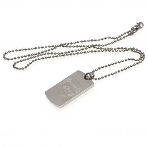 Arsenal F.C. Engraved Crest Dog Tag & Chain