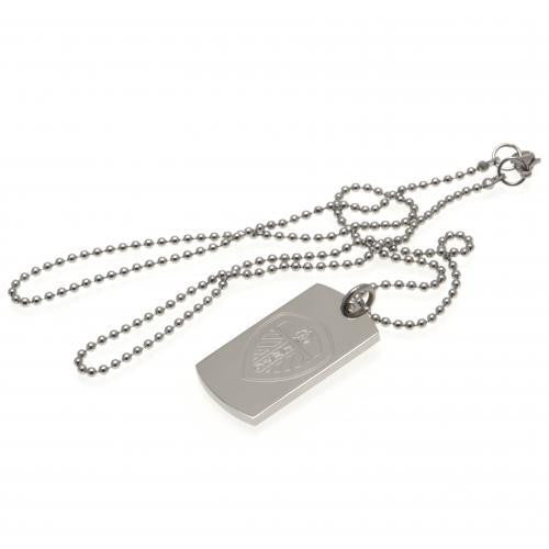 Leeds United F.C. Engraved Crest Dog Tag & Chain