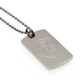 Leeds United F.C. Engraved Crest Dog Tag & Chain
