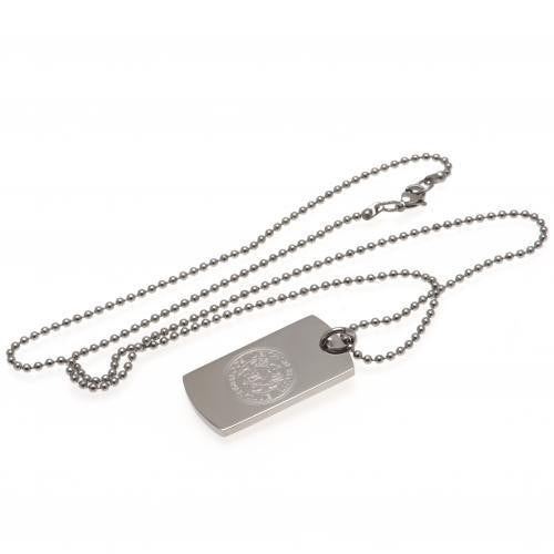 Leicester City F.C. Engraved Crest Dog Tag & Chain