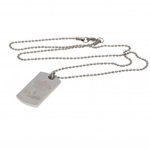 Liverpool F.C. Engraved Crest Dog Tag & Chain CR