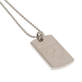West Ham United F.C. Engraved Crest Dog Tag & Chain