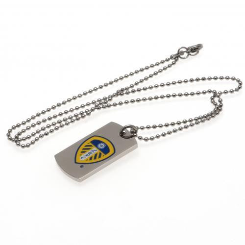 Leeds United F.C. Colour Crest Dog Tag & Chain