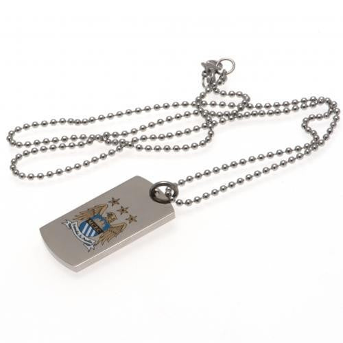 Manchester City F.C. Colour Crest Dog Tag & Chain EC