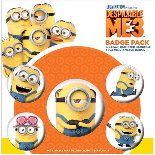 Despicable Me 3 Button Badge Set Minions