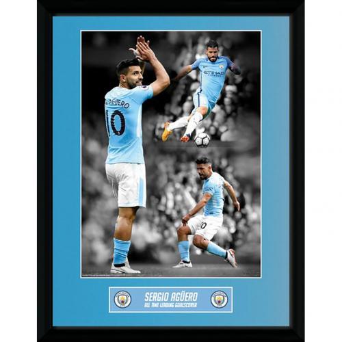 Manchester City F.C. Picture Aguero Goalscorer 16 x 12