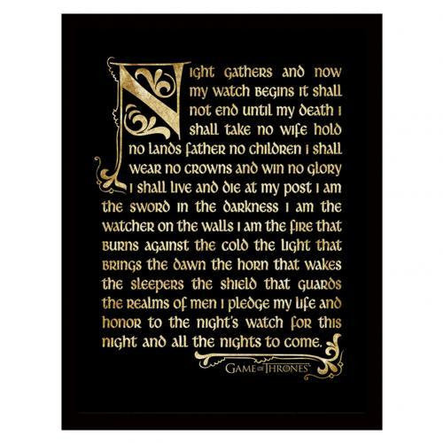 Game Of Thrones Framed Print Nights Watch 16 x 12