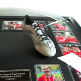 Manchester United F.C. Giggs &amp;amp; Scholes Signed Boots (Dual Framed)