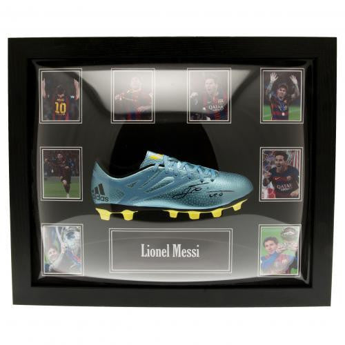 F.C. Barcelona Messi Signed Boot (Framed)