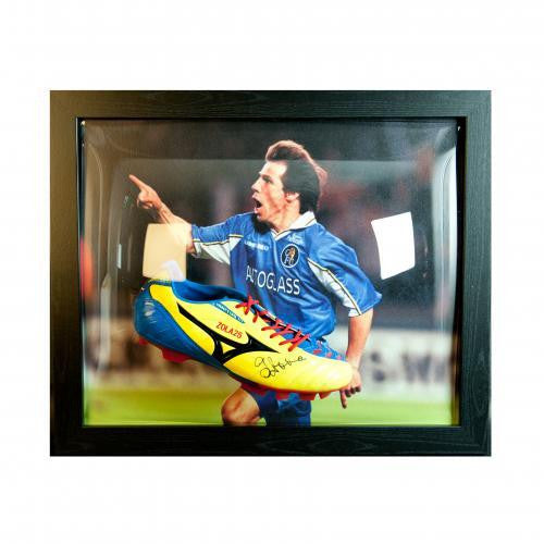 Chelsea F.C. Zola Signed Boot (Framed)