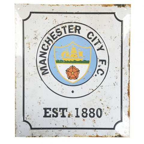 Manchester City F.C. Retro Logo Sign