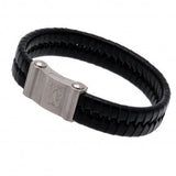 Aston Villa F.C. Single Plait Leather Bracelet