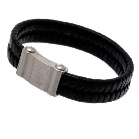 Nottingham Forest F.C. Single Plait Leather Bracelet