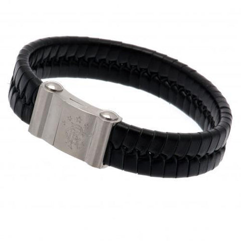 Rangers F.C. Single Plait Leather Bracelet