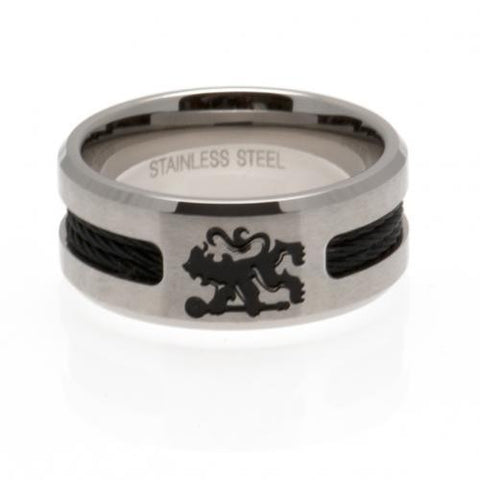 Chelsea F.C. Black Inlay Ring Small