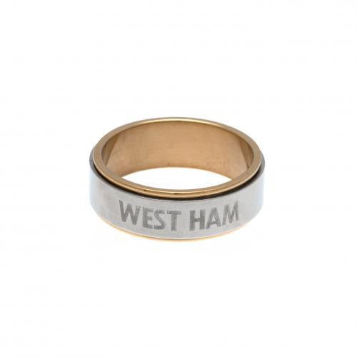 West Ham United F.C. Bi Colour Spinner Ring Medium CT