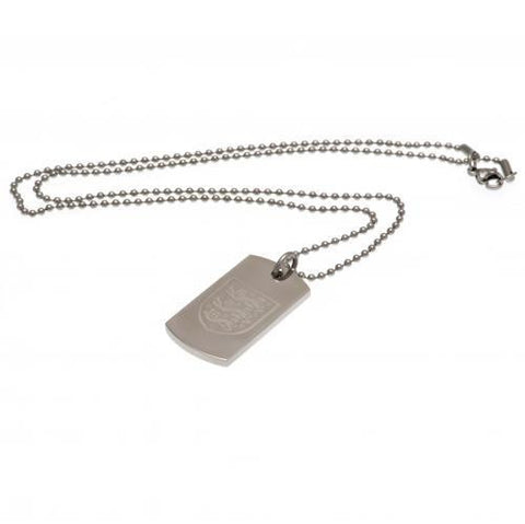 England F.A. Engraved Crest Dog Tag &amp;amp; Chain