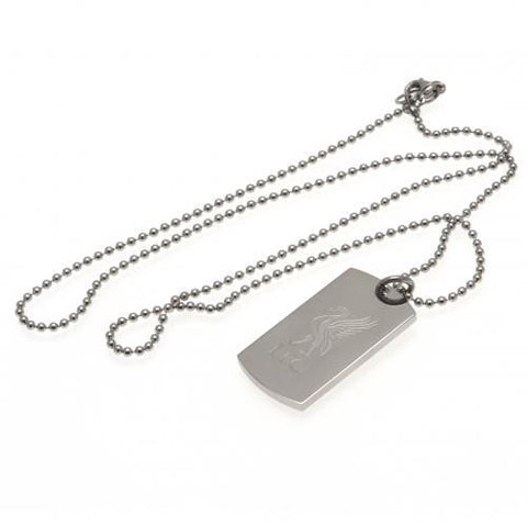 Liverpool F.C. Engraved Crest Dog Tag &amp;amp; Chain LB