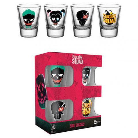 Suicide Squad 4pk Shot Glass Set