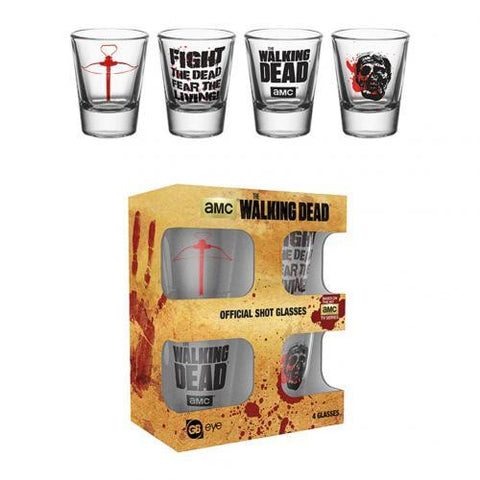 The Walking Dead 4pk Shot Glass Set