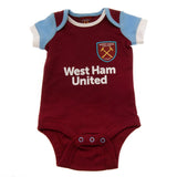 West Ham United F.C. 2 Pack Bodysuit 6-9 mths