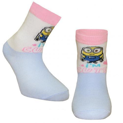 Minions Girls Socks 1 Pack Junior 12.5-3.5 SK